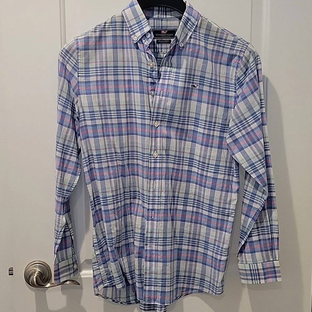 Vineyard Vines Boys Large (16) cotton plaid shirt - Picture 1 of 5